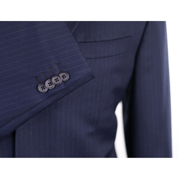 Banana Republic Mens Wool Blazer Jacket Sport Coat Blue Striped SZ 42L **MINT** - Picture 8 of 12